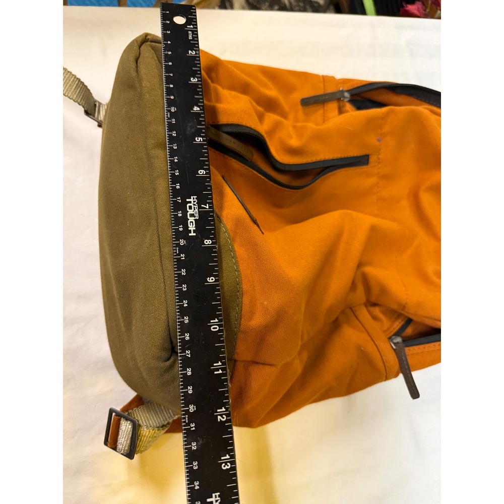 Causegear Canvas Backpack Burnt Orange Olive Green Handcrafted Ethical Bag - Picture 7 of 8